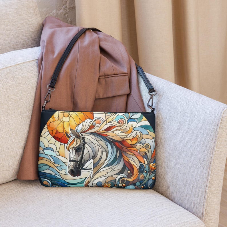 Stained Glass Horse 20 Crossbody bag