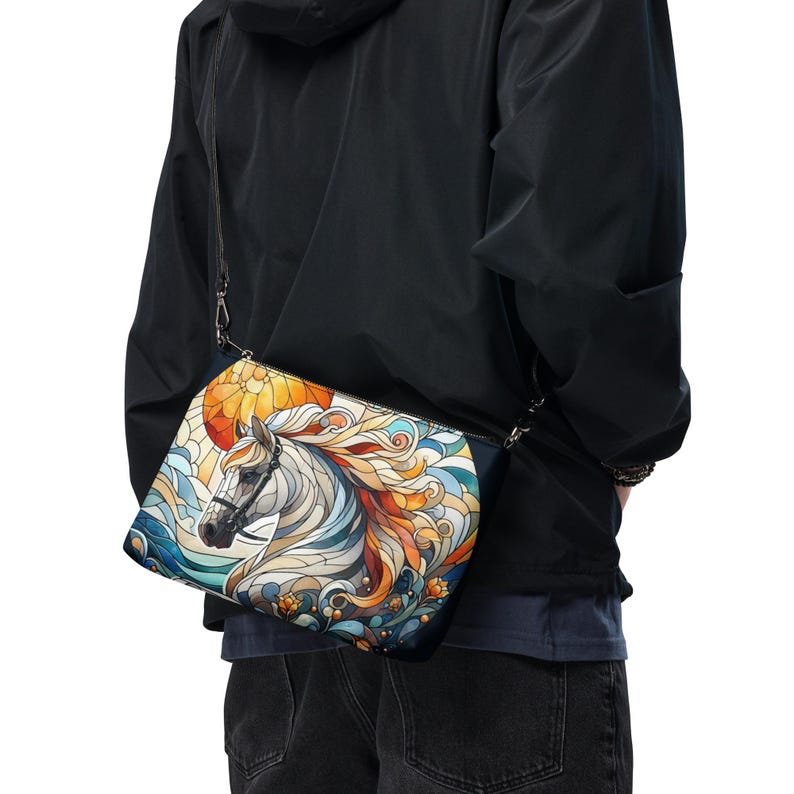 Stained Glass Horse 20 Crossbody bag