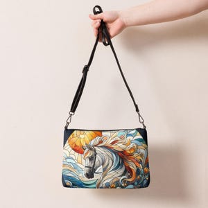 Stained Glass Horse 20 Crossbody bag