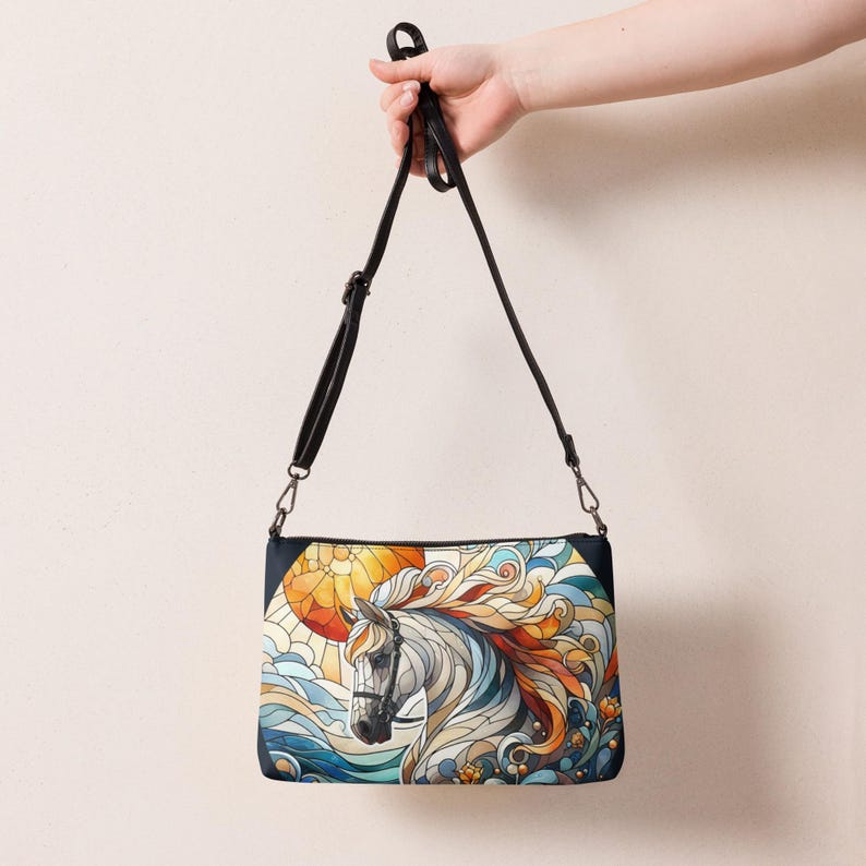 Stained Glass Horse 20 Crossbody bag
