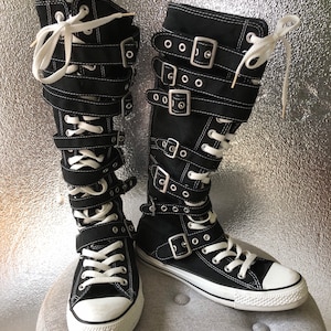 Converse All Star Knee High Buckle Boots Womens Size 6 FITS -