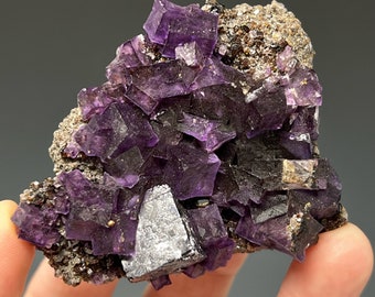 Fluorite with Galena, Denton Mine, Harris Creek, Hardin County, Illinois, USA