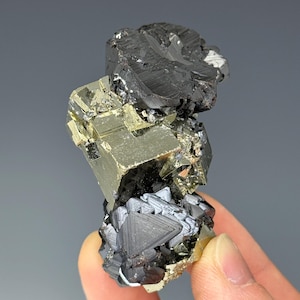 Pyrite, Tetrahedrite, Huanzala Mine, Huallanca, Bolognesi, Ancash, Peru