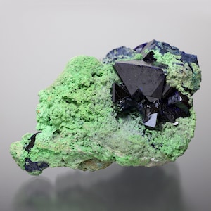 Azurite on Arsenotsumebite, Tsumeb Mine, Tsumeb, Oshikoto Region, Namibia