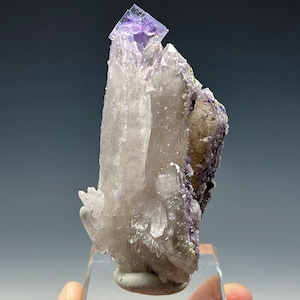 Fluorite on Quartz, Yaogangxian Mine, Yaogangxian W-Sn ore field, Yizhang Co., Chenzhou, Hunan, China