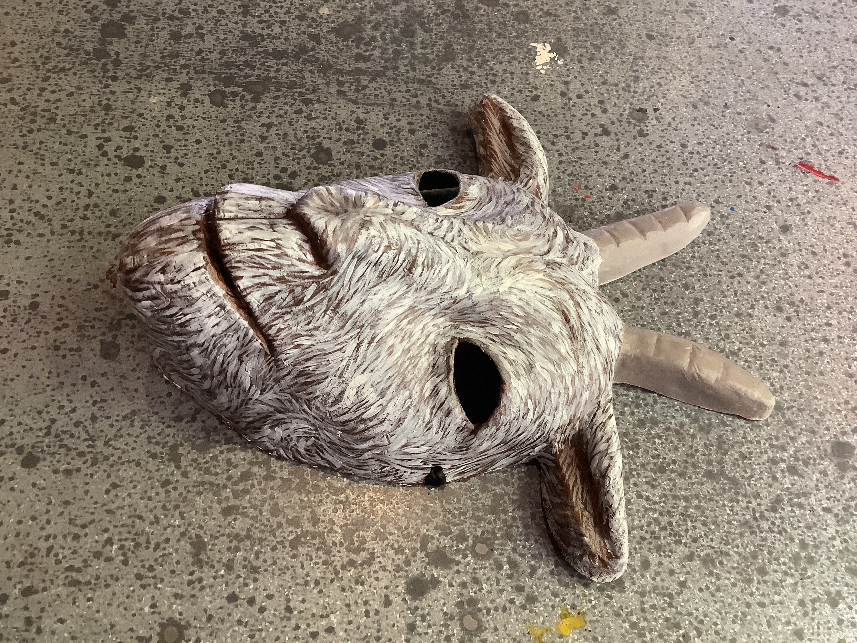2x masques de chèvre en papier mâché 22 cm - bricolage - peignez-le  vous-même 