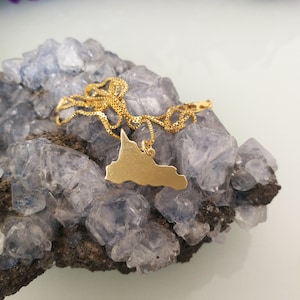 Sicily necklace in 925 silver with gold plating, unisex necklace, Sicilian necklace.