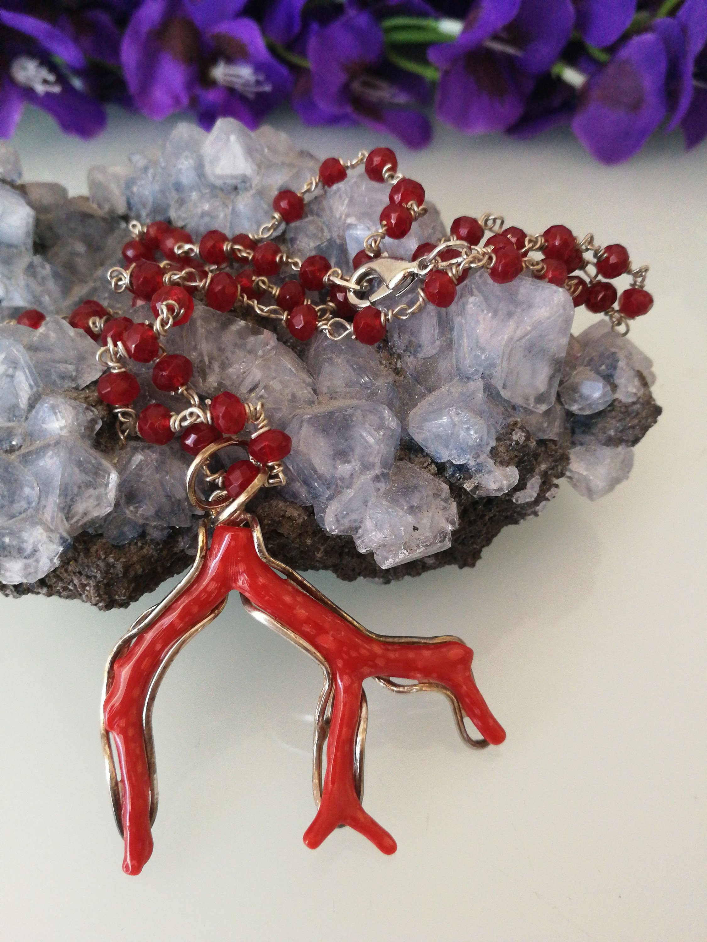 Natural Mediterranean Red Coral Necklace. Natural Mediterranean
