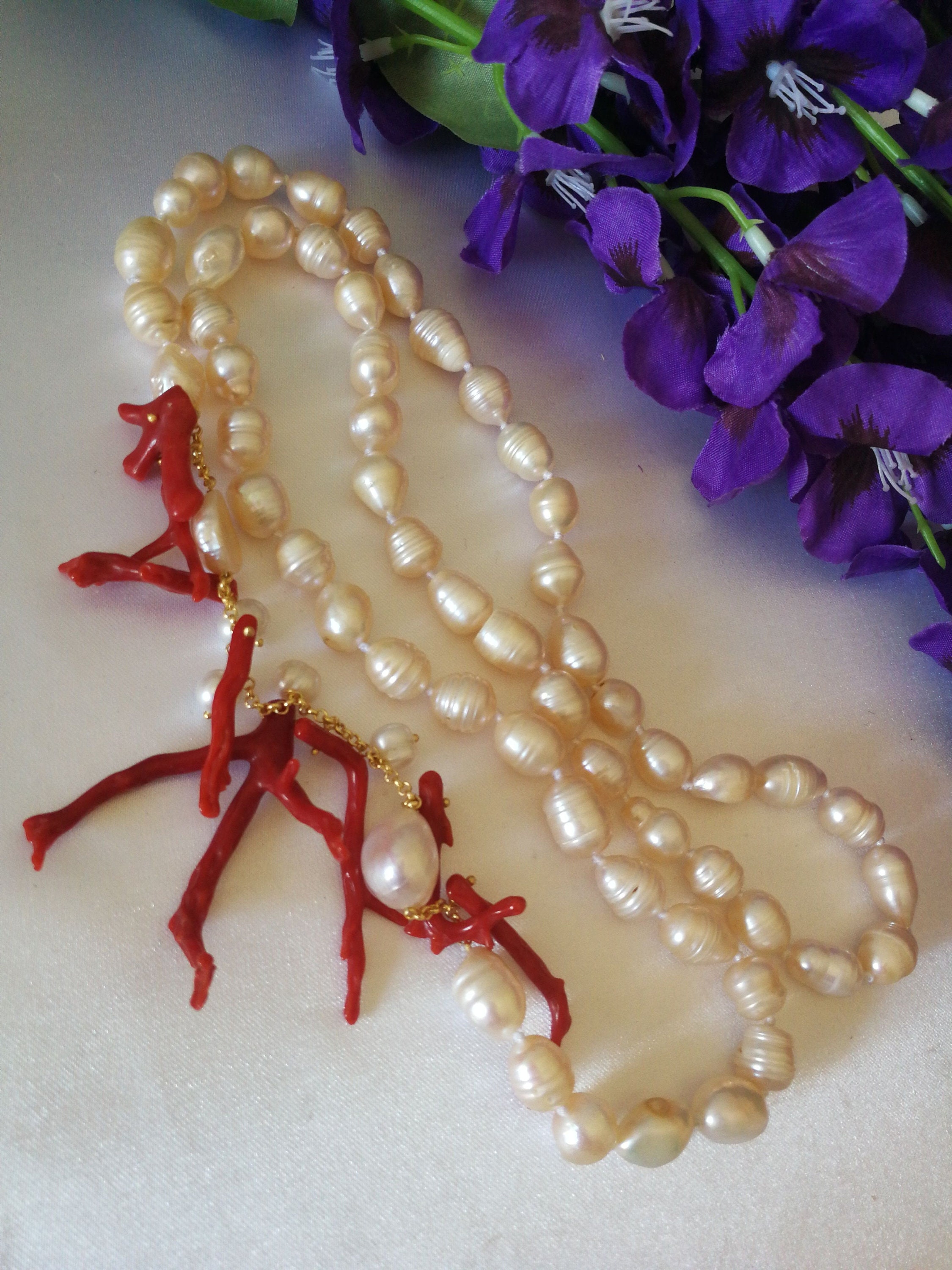 Collier En Perle De Corail Rouge Naturel Méditerranée - Prestigieux, Neuf Sans Emballage