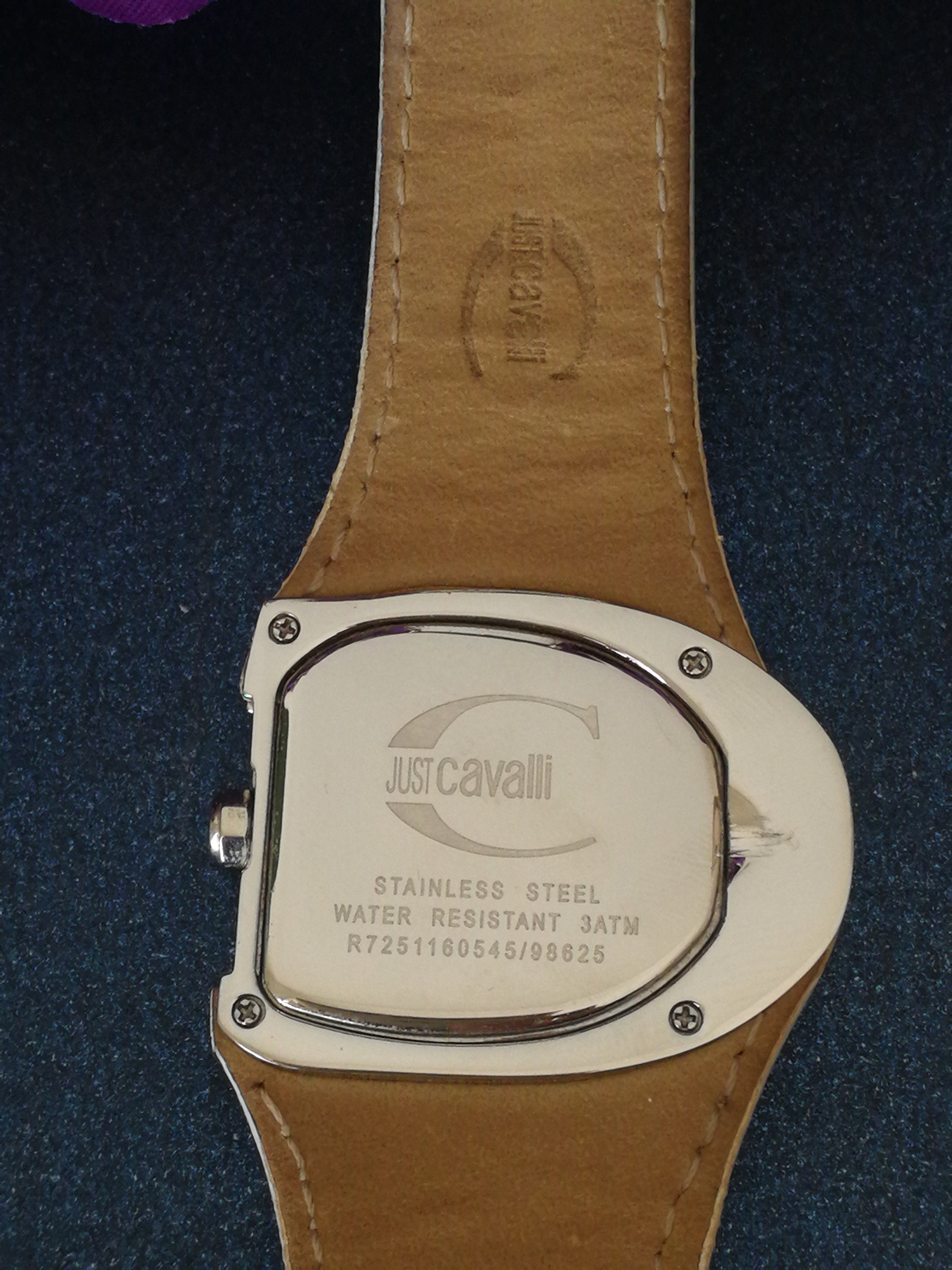 Just Cavalli Silver Watch Custom Brown Leather Just Cavalli Signature Snake Ferocious Two Tones RG Silver  main image 3