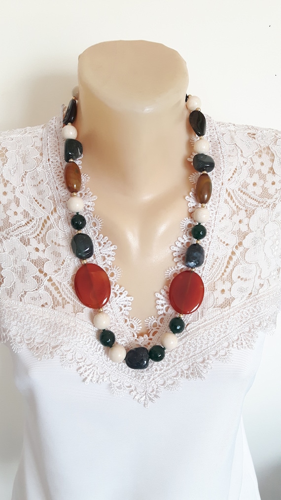 Agate necklace etsy clearance