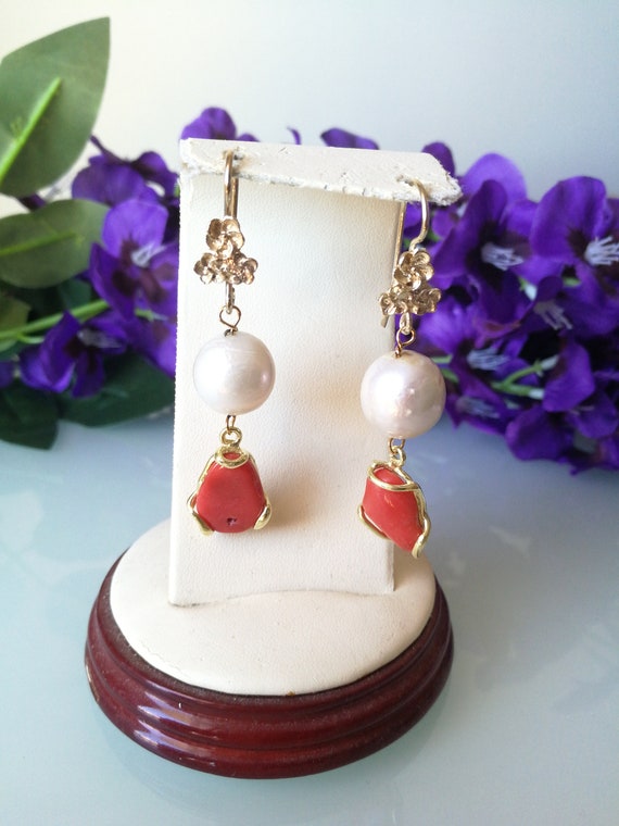 Baroque pearl earrings etsy deals