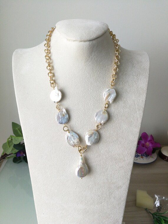 Baroque Natural Pearl Necklace With 