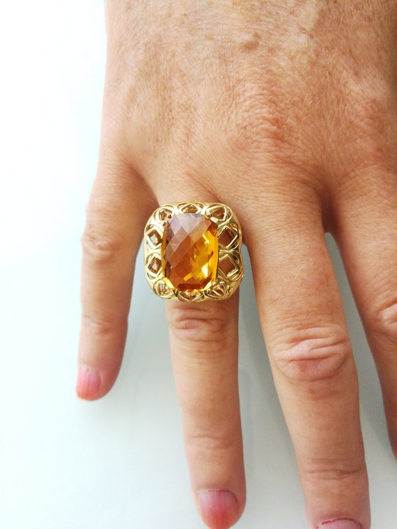 Bague topaze best sale jaune ancienne