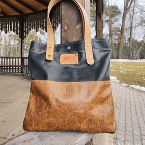 Brown Tote Bags para Mujer Bolso de cuero genuino. Comprador de cuero. Bolso de cuero Tote, Bolso grande