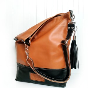 Bolso transformador, bolso de piel natural, bolso bandolera de piel. Bolsos para Mujer.  Bolso de mano de piel auténtica.