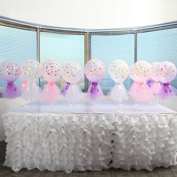 tulle balloons baby shower