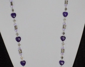 Purple hearts necklace