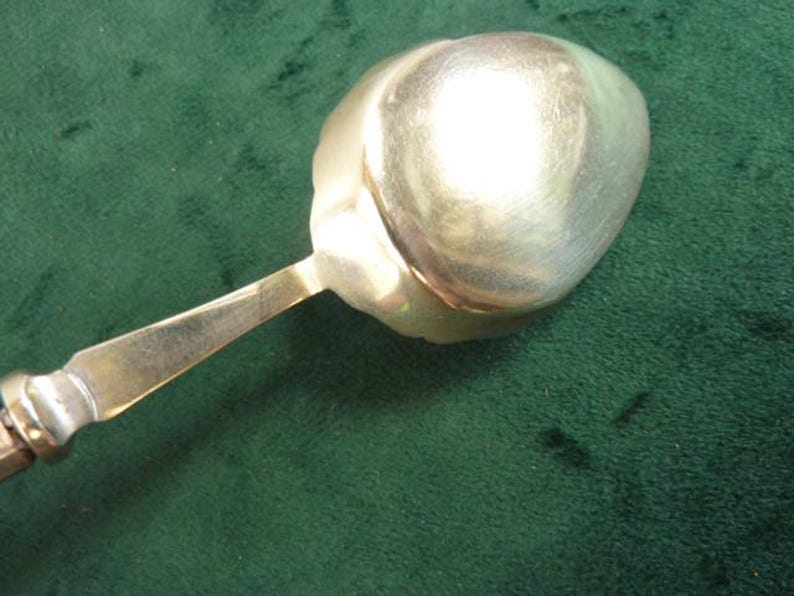 Antique John Biggin Hallmarked Silver Handle Preserve Spoon Kings ...