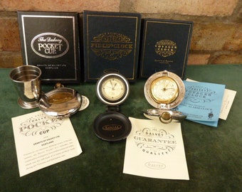 Nice set Grant of Dalvey Voyager clock Pocket Cup and Field Clock