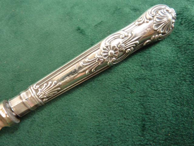 Antique John Biggin Hallmarked Silver Handle Preserve Spoon Kings ...