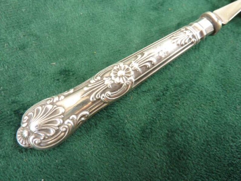 Antique John Biggin Hallmarked Silver Handle Preserve Spoon Kings ...