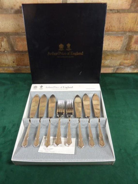 Nice Arthur Price 6 Setting Fisheaters Set Dubarry Pattern Silver