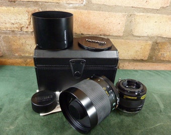 nice Vintage Tamron SP Mirror Lens 1:8 500mm with 2x Teleconverter M42 Mount