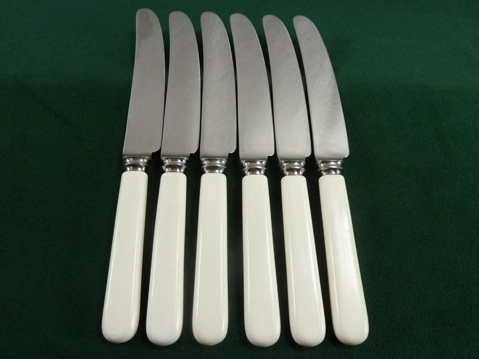 6 Nice Vintage George Butler Dessert Side Knives Light Coloured