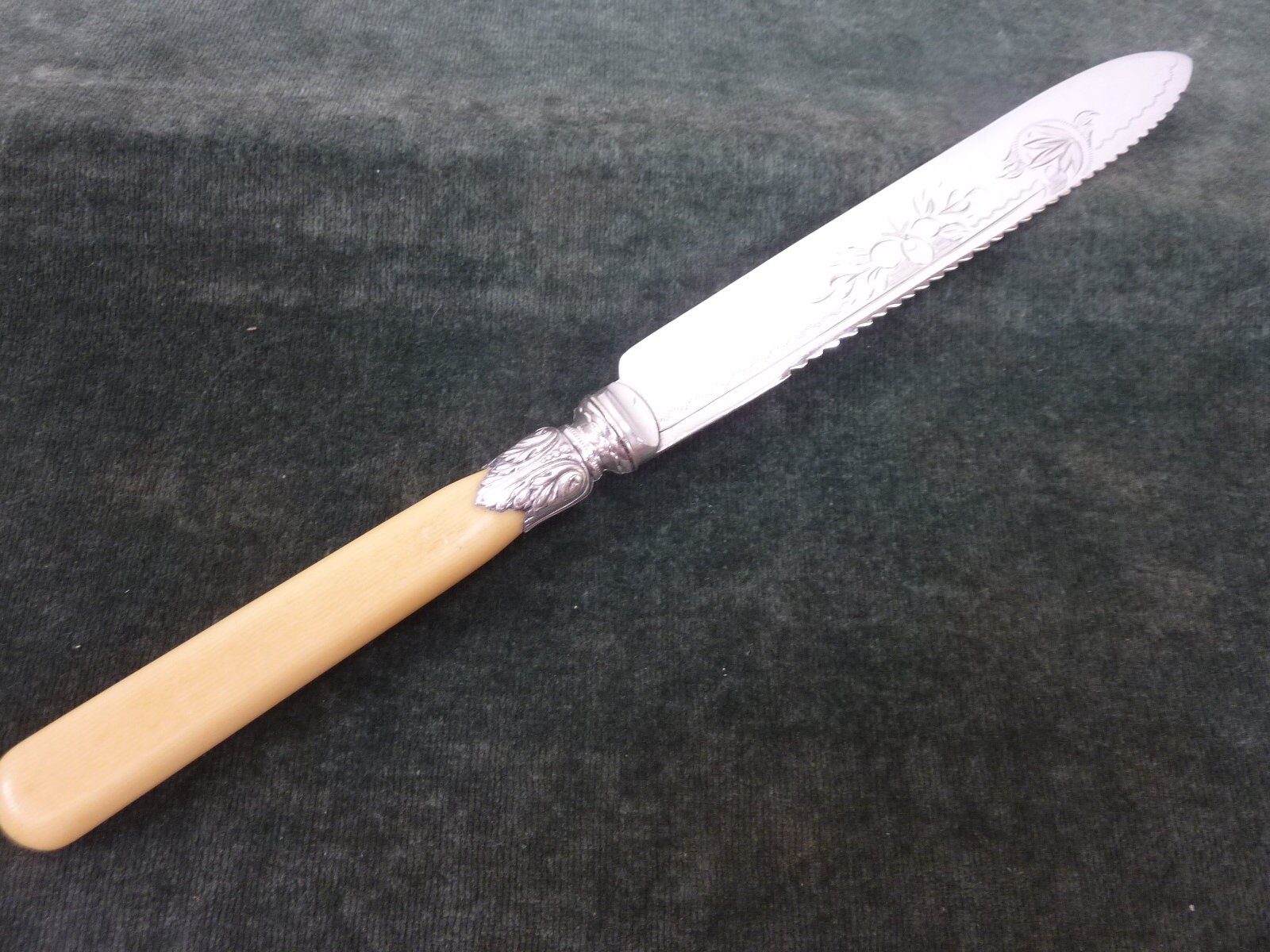 A nice Vintage Silver Plated faux bone handled Cake knife Etsy