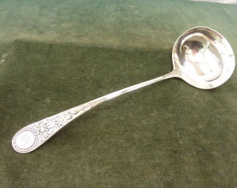 Nice Antique William Howe Punch Soup Ladle Silver Plated