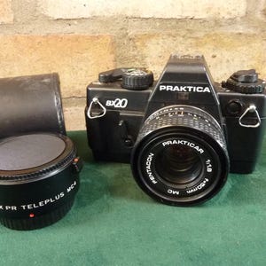 Appareil Photo Reflex Argentique PRAKTICA BX20 Avec 2 Objectifs, Flash, Sangle - Pour Pièces