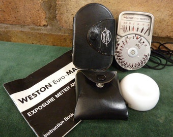 vintage Sangamo Weston Euro Master  Exposure light meter with Invercone
