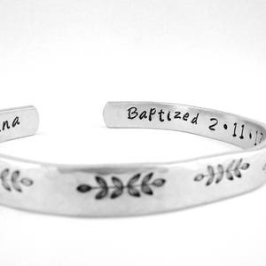 Baptized Bracelet Personalized with Name and Date, Baptism Gift for Woman or Teen