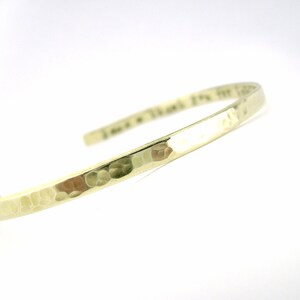 Bridesmaid Gift, Thank You For Being My Bridesmaid Personalized Bracelet, Gold Brass Hidden Message Cuff with Names image 2