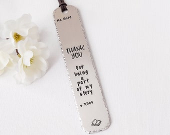 Thank You for Being a Part of My Story Bookmark, Personalized Teacher Gift from Student, Mentor Gift of Appreciation