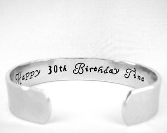 30th Birthday Gift, Happy 40th 50th 60th Birthday Present for Her, Personalized Hidden Message Bracelet