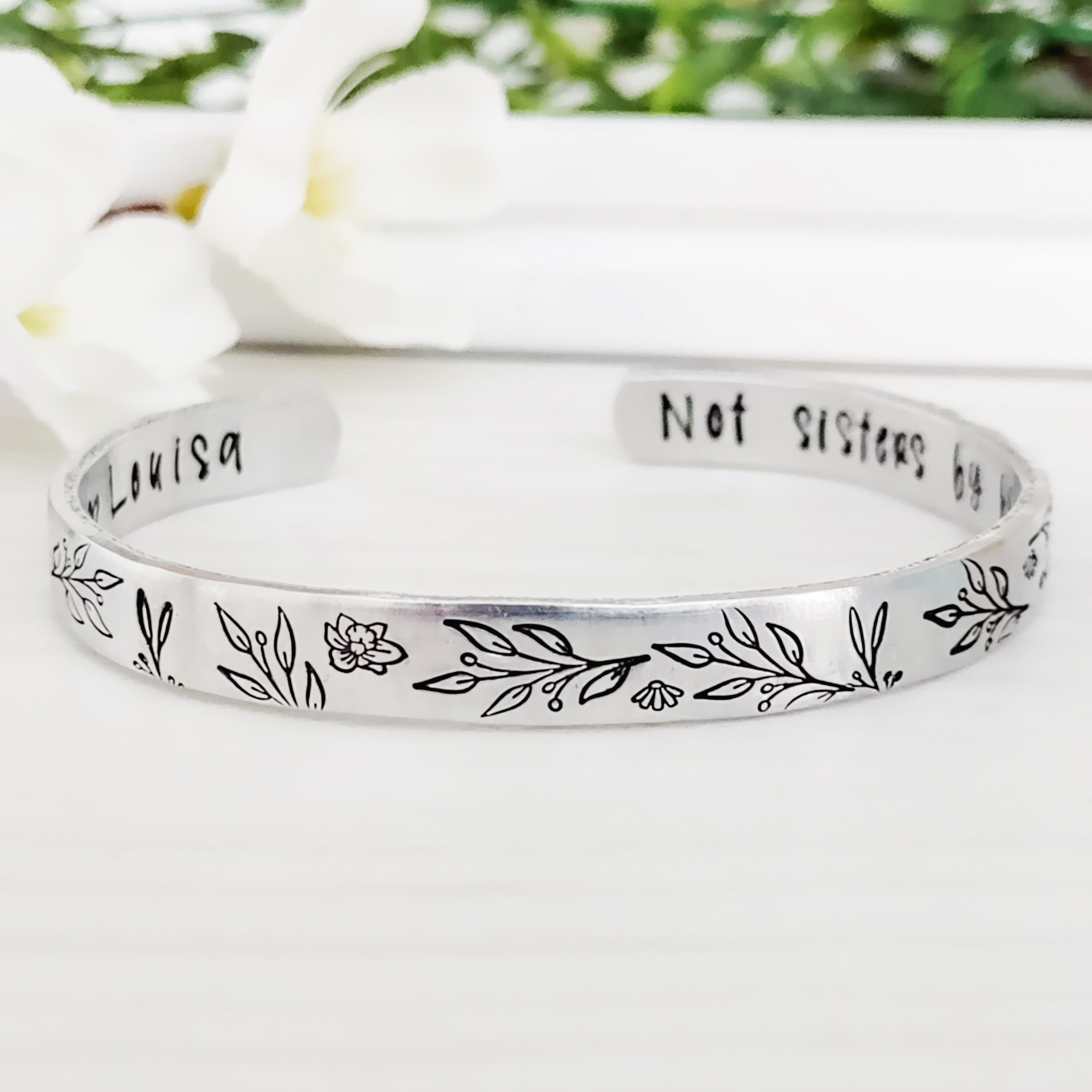 Not sisters by blood but sisters by heart sterling silver deals