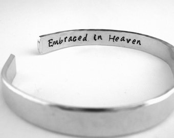 Bereavement Bracelet, Embraced in Heaven Cherished on Earth Remembrance Jewelry for Infant Loss, Sympathy Gift