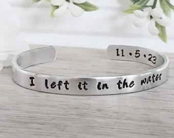 I Left it In The Water Baptism Bracelet, Personalized Christian Jewelry for Baptized Woman or Teen Girl, Adult Baptism Gift