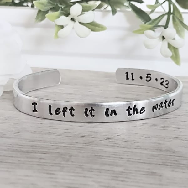 I Left it In The Water Baptism Bracelet, Personalized Christian Jewelry for Baptized Woman or Teen Girl, Adult Baptism Gift