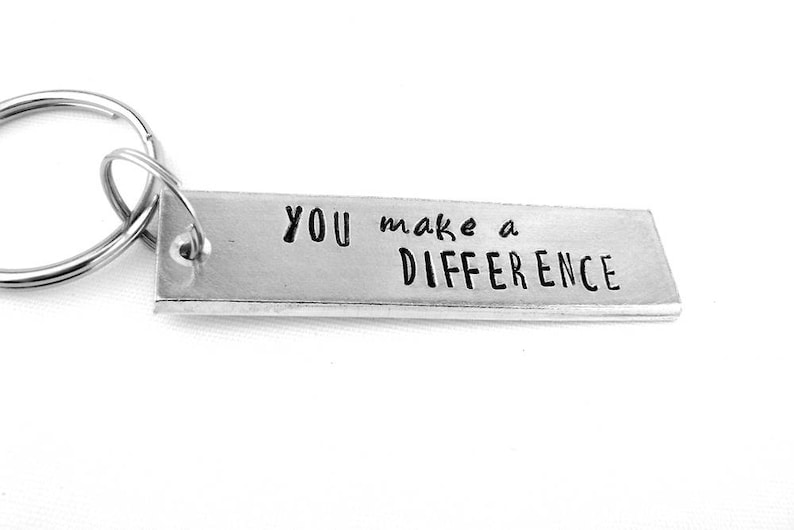 Employee Gift, Volunteer Appreciation, Teacher Keychain, You Make a Difference, Mentor Gift, Thank You Daycare Gift image 1