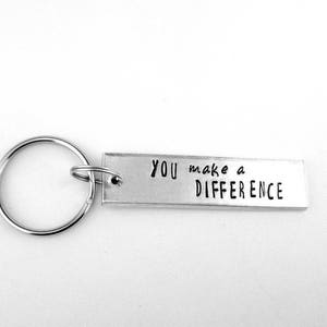 Employee Gift, Volunteer Appreciation, Teacher Keychain, You Make a Difference, Mentor Gift, Thank You Daycare Gift image 2