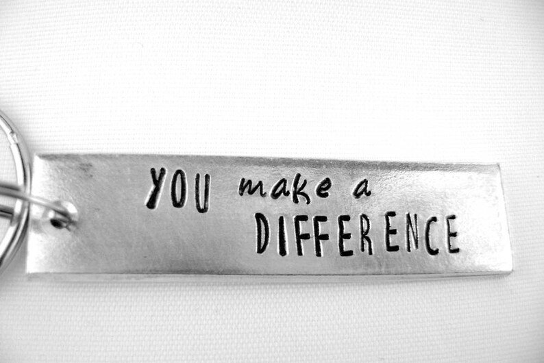 Employee Gift, Volunteer Appreciation, Teacher Keychain, You Make a Difference, Mentor Gift, Thank You Daycare Gift image 3