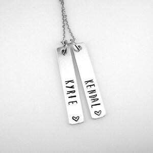 Personalized Vertical Bar Necklace, Mom Jewelry with Kids Names, Pet Name, Custom New Mother Gift with Birthdate, Anniversary Couple image 7