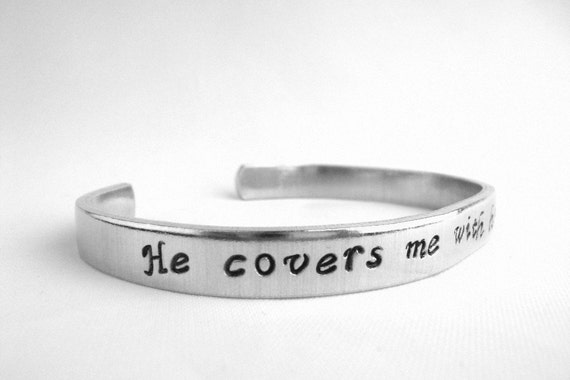 Psalm 91 4 He Covers Me With His Feathers Christian Bracelet Etsy