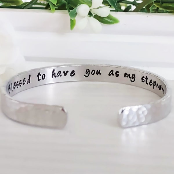 Stepmother Gift, Blessed to Have You As My Stepmom Bracelet, Wedding Present for Step Mother, Bonus Mom Jewelry