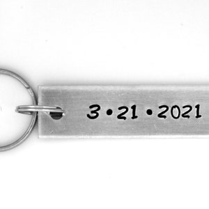 Personalized Baptism Keychain, Confirmation Gift with Date and Cross for Adult or Teen, Minimalist Christian Key Ring