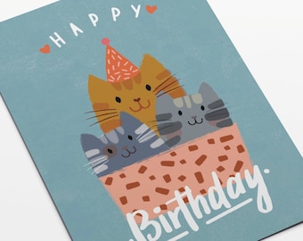 Purr-fect party: A box full of cats and birthday spirit, so happy birthday