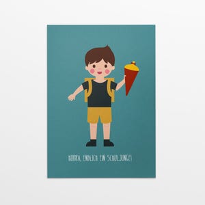 Viva! Finalmente um estudante // Postal de início da escola